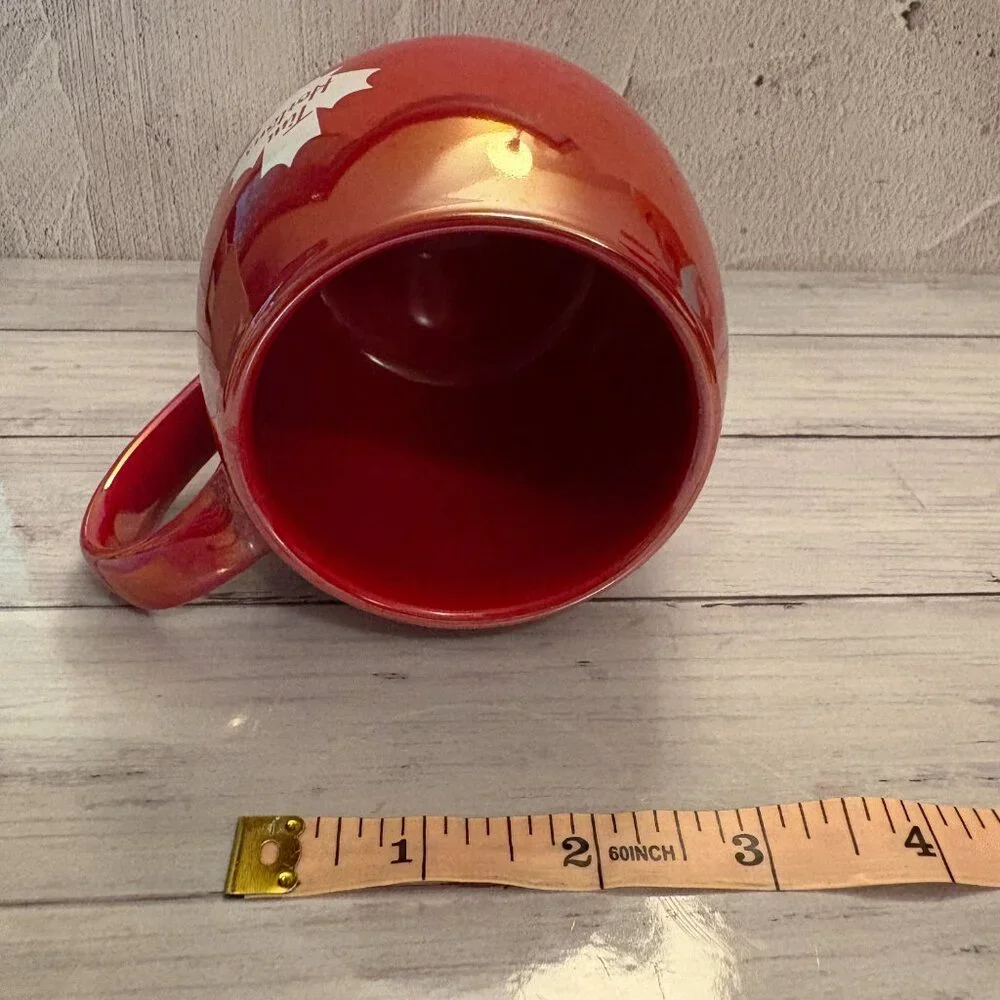 Tim Hortons Red Iridescent Mugs Maple Leaf  2020 x 2 Coffee Mugs (SKU: 190MI) - Picture 6 of 10